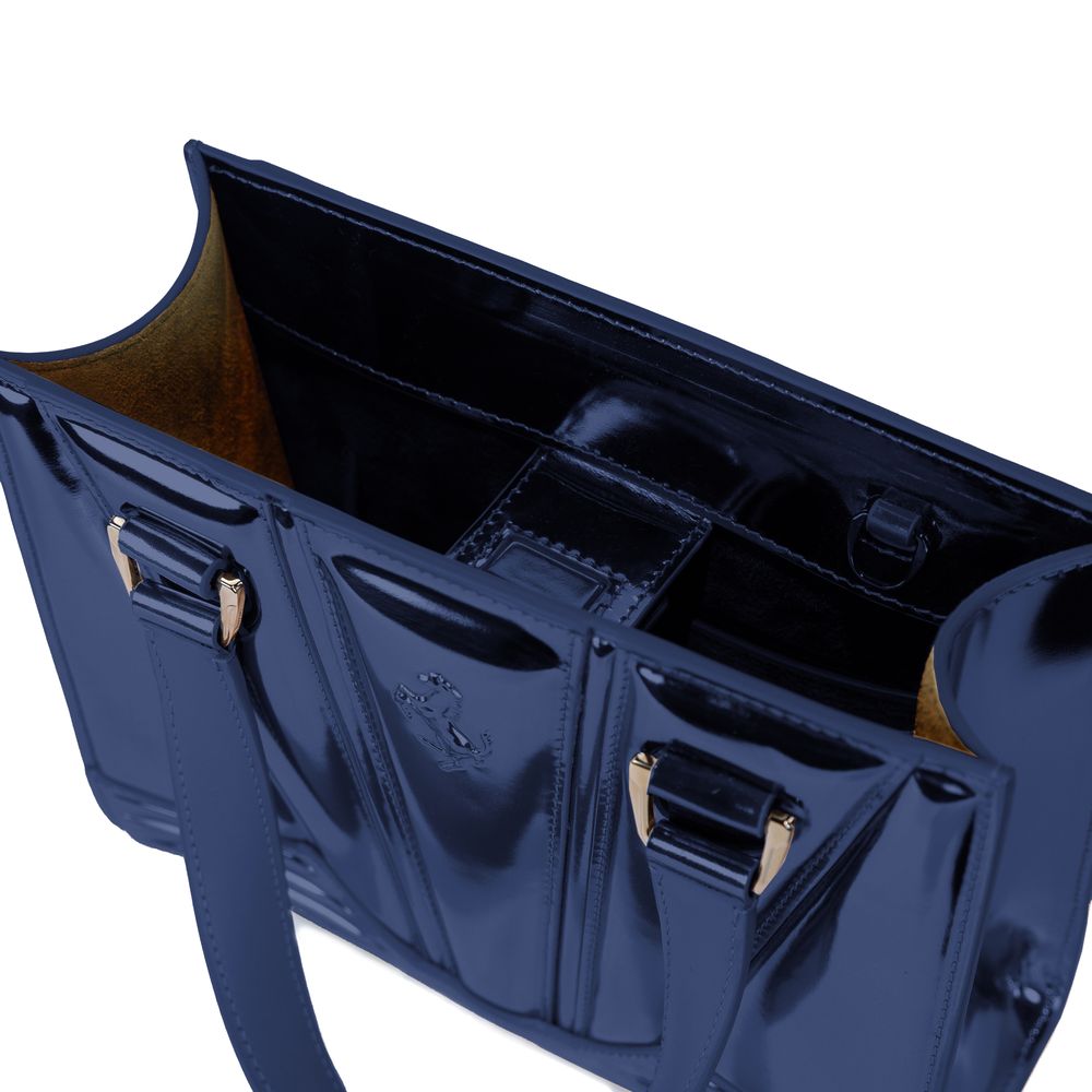 Blue Leather Handbag
