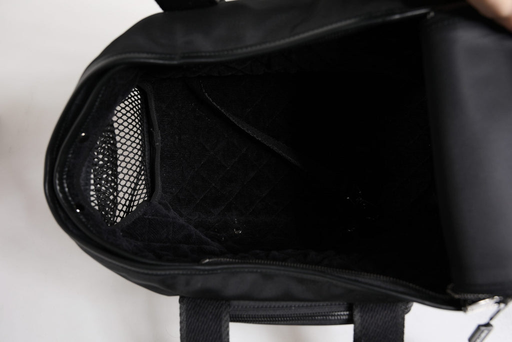 Black Shoulder Strap Pet Carry Logo Plaque Bag