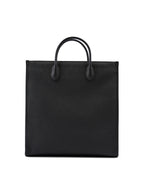 Black Leather Logo Medium Tote Bag