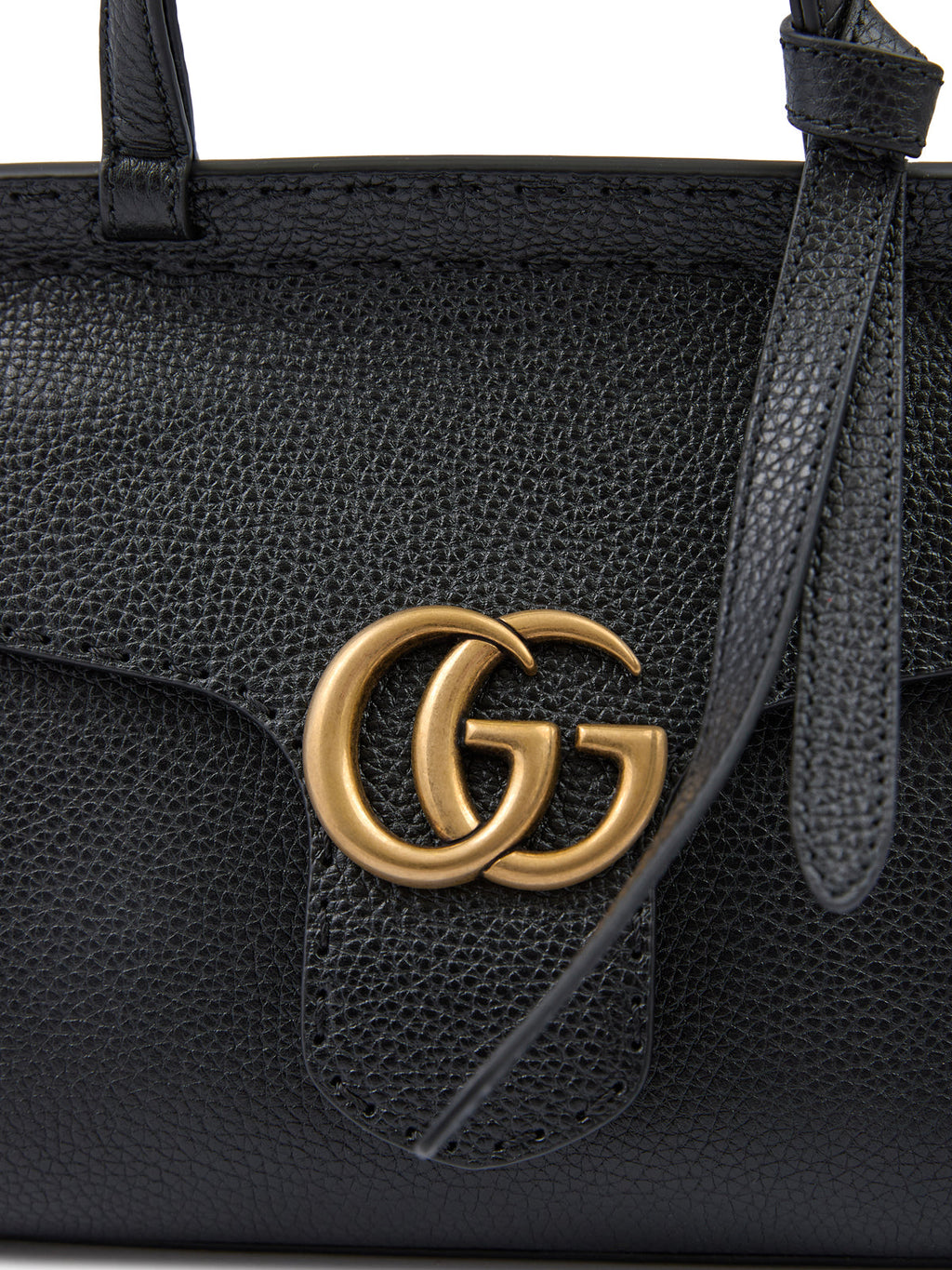 Black Leather GG Marmont Handbag