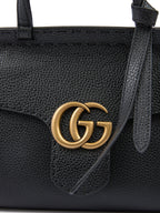Black Leather GG Marmont Handbag
