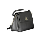 Black Polyester Women Handbag