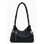 Black Polyethylene Women Handbag